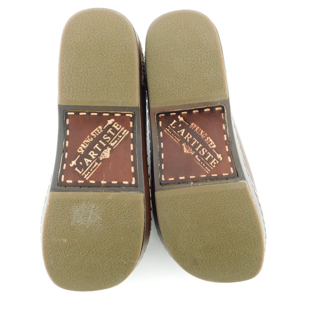 Unworn SPRING STEP L'Artiste Brown Leather Mules 40 - Picture 7 of 10